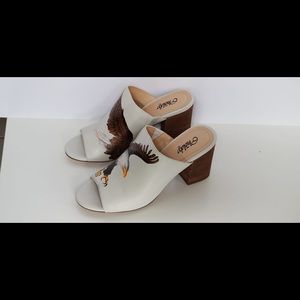 White hand painted eagle mules